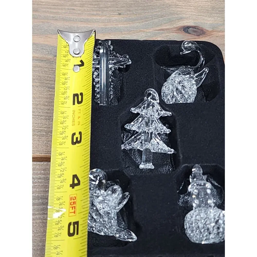 Vintage 10 Spun Glass Christmas Tree Ornaments Angels Christmas Trees in Boxes